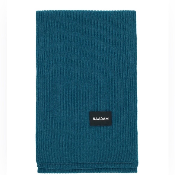 Naadam Signature Cashmere Ribbed Scarf in blue EUC - Picture 1 of 5